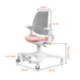 FCD Kids Desk and Chair, Wood Ergonomic Adjustable Multi Function Study Desk and Chair Set, Drafting Table and Computer Station with Tilt Desktop, Tablet Holder, Storage Cabinet and Drawers FCD