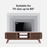 mopio Ensley TV Stand, Mid Century Modern TV Stand for 55/60/65 inch TV, Farmhouse TV Stand, Entertainment Center with Storage, TV and Media Consol for Living Room (Walnut, 59") mopio