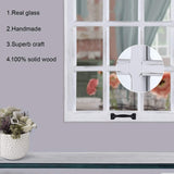 LOSOUR Decorative Wall Mirror-Distressed Wood Windowpane Mirror- Farmhouse Mirrors for Wall with Hanging Hardware for Bedroom Living Room Bathroom Kitchen (１, 18Wx23L) LOSOUR