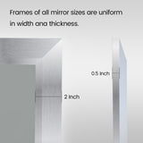 Amorho 50x36 Inch Bathroom Mirror Silver, Thick Metal Framed Wall Mirrors for Over Sink, Brushed Nickel Mirror Perfect for Bedroom, Living Room, Entryway, Rectangle (Horizontal/Vertical). Amorho