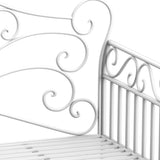 Outsunny 43" Garden Bench, Outdoor Patio Bench with Armrests, Metal Porch Bench for Backyard, Poolside, Lawn, Cream White Outsunny