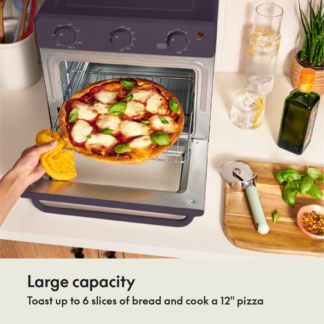 bella Air Fry Toaster Oven, 7 Preset Cooking Options, Dishwasher-Safe EverGood Coated Trays Included, 60-Minute Auto Shutoff w Audible Timer, Power Indicator Light, 1700 Watt, Plum BELLA