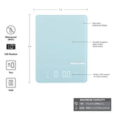KitchenAid KQ913MW Digital Waterproof (IPx7) Kitchen and Food Scale, LED readout, 11 Pound Max Capacity, Mineral Water KitchenAid
