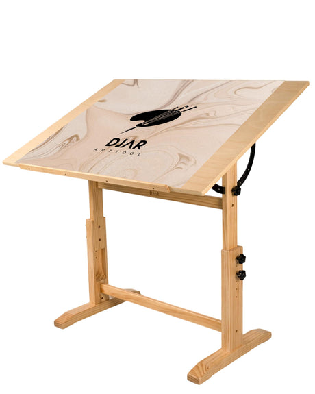 DJAR Adjustable Wooden Drawing Table, 42"x30" Artist Drafting Desk for Painting, Sketching, Writing DJAR