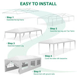 10x30 Party Tent, 2025 Update Outdoor White Tents for Parties, Wedding, Event, Large Canopy Tent with Walls, Big Event Gazebo Tents for Backyard, Garden, 8 Sidewalls ATOVER