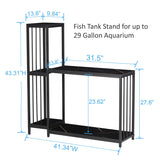 GOLASON Fish Tank Stand for up to 29 Gallon Aquarium, Reptile Terrariums Tank Stand, Metal Wooden Aquarium Stand, Black GOLASON