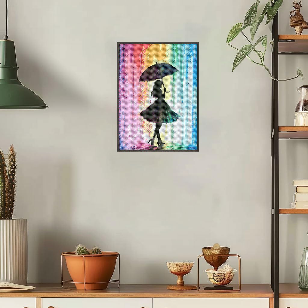 Naykow Rainbow Silhouette Diamond Painting Kits for Adults Full Drill 5D Diamond Art Kits DIY Diamond Painting by Number for Home Wall Decor 12 x 16 inches Naykow