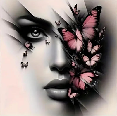 AIBOERL Diamond Art Kits for Adults, Abstract Woman 5D Diamond Painting Kits for Adults Beginners, DIY Full Round Drill Diamond Dot Painting Gem Art Kits for Adult, Home Wall Decor 14x14Inch