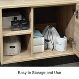 YOURLITE 24" Floating Bathroom Vanity with Sink, Wall-Mounted Bathroom Vanity and Sink Combo with Mirror and Faucet & Pop Up Drain Set,Brown Bowl Glass Sink YOURLITE