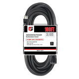 EP 100 Ft Outdoor Extension Cord - 12/3 SJTW Heavy Duty Black Extension Cable with 3 Prong Grounded Plug - Power Cord for Lawn, Garden, Appliances EP