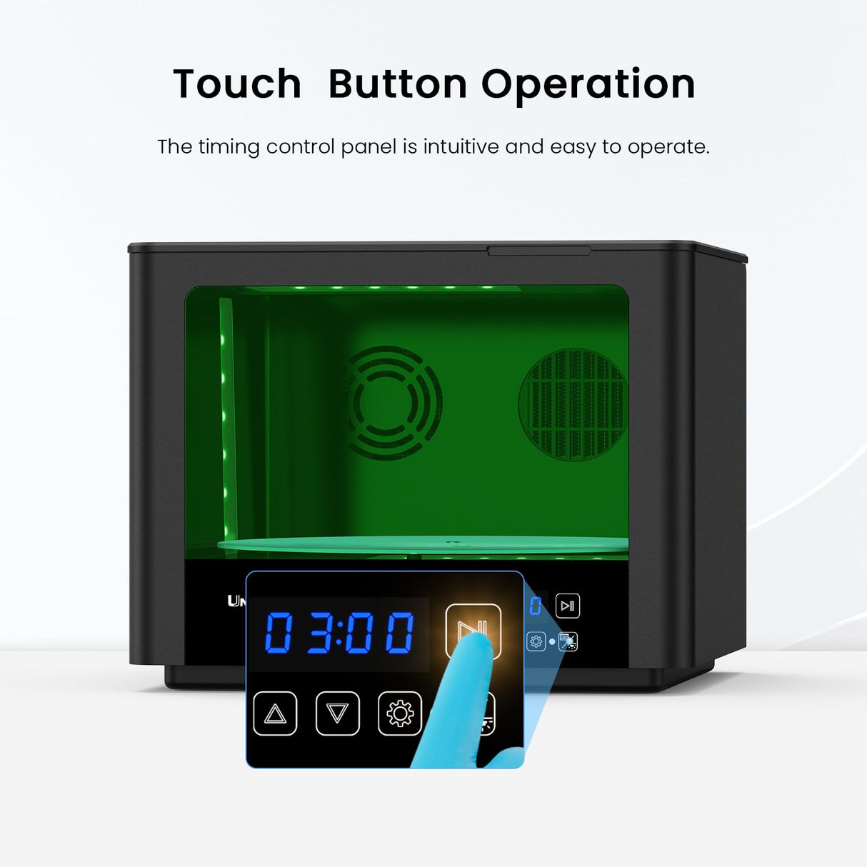 UNIFORMATION Cure3 Curing Machine 10.3-inche 405nm UV Resin Curing Station D282 x H162 mm with 360° Turntable Curing Box for GK3 Pro GK3 and Other Resin 3D Printers Uniformation