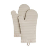 KitchenAid Ribbed Soft Silicone Oven Mitt Set, 7"x13", Milkshake 2 Count KitchenAid
