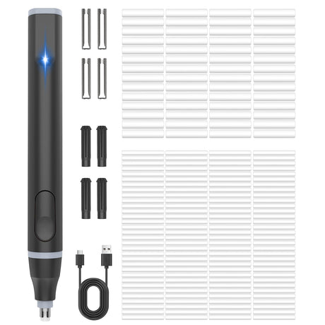 Foyucool Electric Eraser, USB C Rechargeable Pencil Eraser with 220 Eraser Refills, 2 Eraser Sizes, Comfort Grip Art Eraser for Drawing, Ideal for Artists, Students, Sketch, Engineers, Black Foyucool