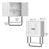 HOOBRO Bathroom Wall Cabinet, Modern Medicine Cabinet with Open and Adjustable Shelf, Over The Toilet Storage Cabinet with Towel Bar, Wall Mounted Organizer for Bathroom, Kitchen, White and Black HOOBRO