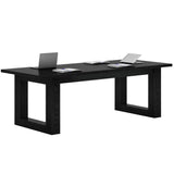 Tribesigns Conference Table, Modern Office Meeting Table, 5 ft Conference Room Table with Solid Wooden Base, Large Rectangular Business Furniture Seminar for Boardroom (1, Black) Tribesigns