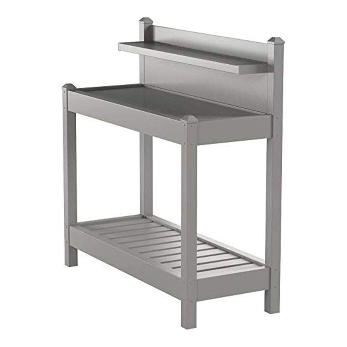 Dura-Trel Greenfield PVC Vinyl Indoor Outdoor Table Potting Bench Station with Shelf for Plant Accessories & Gardening Supplies Storage, Mocha DuraTrel