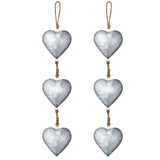 Moxweyeni 2 Pieces Metal Heart Wall Decor Galvanized Heart Hanging Sign Valentine Rustic Wall Hanging Art Crafts for Home Indoor Outdoor(Silver) Moxweyeni
