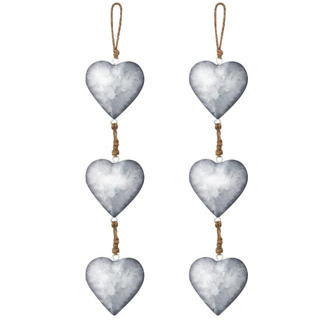 Moxweyeni 2 Pieces Metal Heart Wall Decor Galvanized Heart Hanging Sign Valentine Rustic Wall Hanging Art Crafts for Home Indoor Outdoor(Silver) Moxweyeni