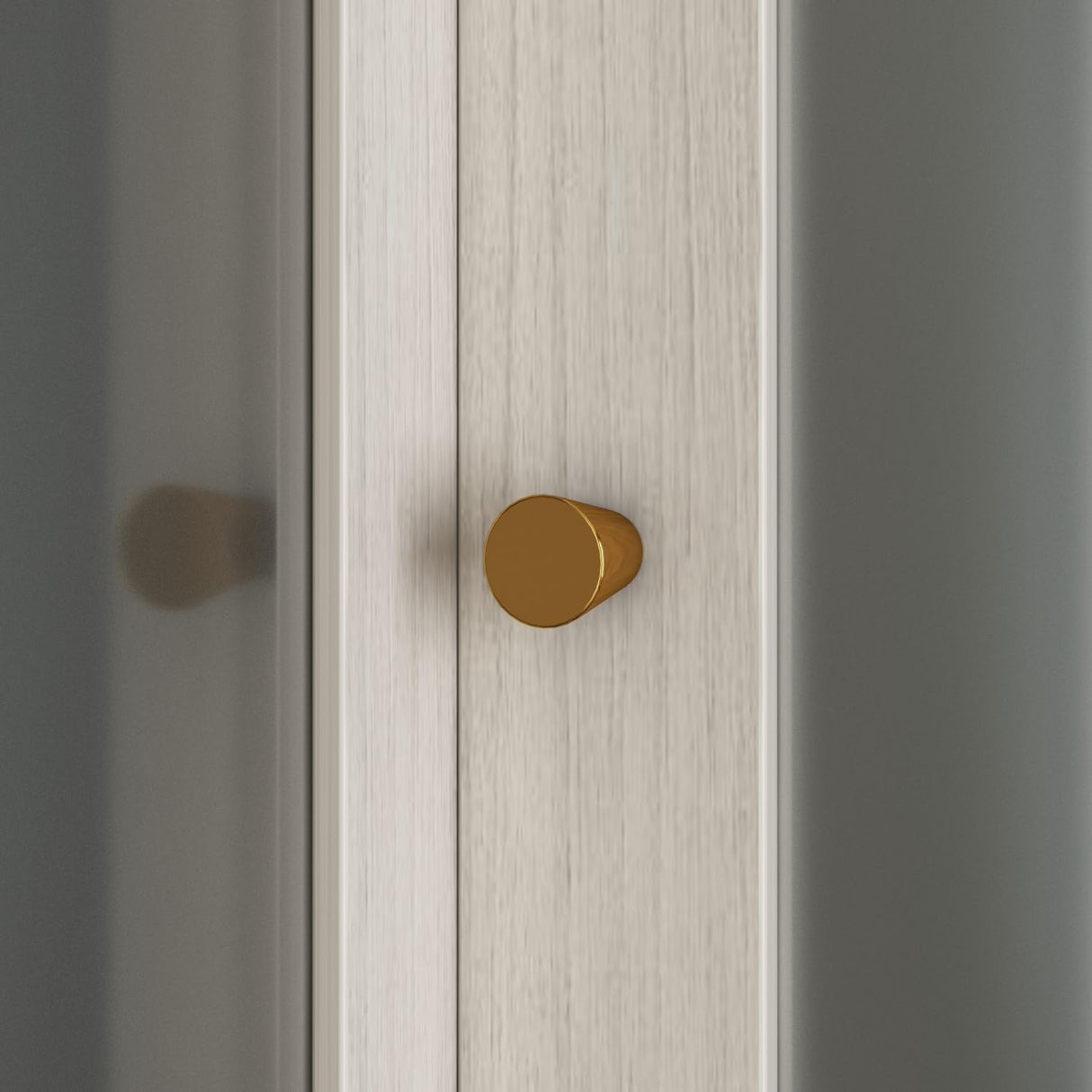 Hitow Corner Wardrobe Cabinet, Wooden Armoire Closet with Frosted Glass Doors, Bedroom Wardrobe with Shelves & Hanging Rod for Storage Organize, Wood Grain (35.4" W x 35.4" D x 70.9" H) Hitow