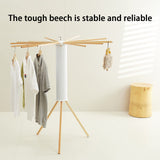JOOM Tripod Clothes Drying Rack, Garment Rack Portable and Foldable Space Saving Laundry Drying Rack - Drying Rack Clothing Floor Folding Balcony Bedroom Household Wooden JOOM