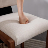 LukeAlon Linen Counter Stools Set of 4, Farmhouse Upholstered 26" Seat Height Counter Height Bar Stools with Wood Legs Open Back for Home Pub Kitchen, Beige LukeAlon