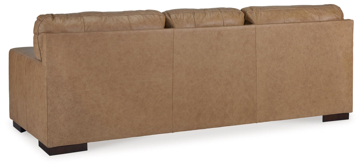 Signature Design by Ashley Lombardia Contemporary Leather Match Sofa, Light Brown Signature Design by Ashley