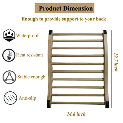 NUIBY Non-Toxic Cedar Sauna Backrest for Barrel or Infrared Sauna, with Felt Sauna Hat and Seat Pad, Anti-Slip Sauna Accessory(2 Packs)