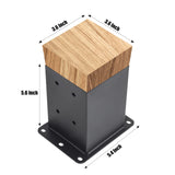 Nrspp 4x4 Post Base, 6 Sets Post Anchor, (Inner Size 3.5"x3.5") Black Metal Powder-Coated Deck Post Base Support for Outdoor Fence,Mailbox,Pergola Brackets Fence Kit Nrspp
