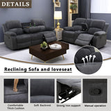 A Ainehome Living Room Furniture Set Grey Corduroy Recliner Sofa Set Loveseat Chair Furniture Sofa Set for Living Room/Rv/House/Office/Theater Seating (A-Dark Grey Corduroy, Sofa+Loveseat) A Ainehome