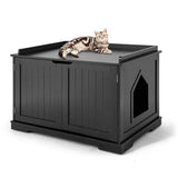 Tangkula Litter Box Enclosure, Cat Litter Box Furniture Hidden, Nightstand Pet House with Double Doors, Indoor Decorative Cat Box Cabinet, Cat Washroom Storage Bench for Large Cat Kitty Tangkula