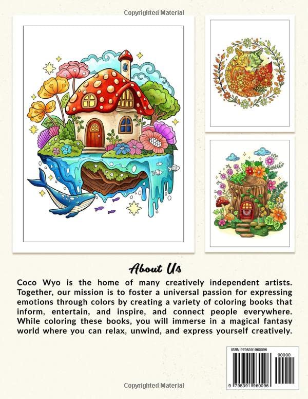 Mystical World: Adult Coloring Book Featuring Fantasy Creatures, Fairies, Landscapes, Mushrooms,... and More for Stress Relief and Relaxation