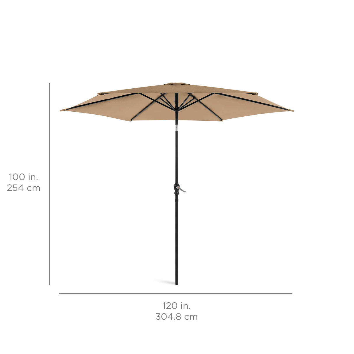 Best Choice Products 10ft Outdoor Steel Polyester Market Patio Umbrella w/Crank, Easy Push Button, Tilt, Table Compatible - Tan Best Choice Products