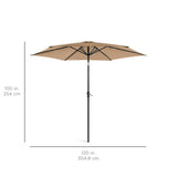 Best Choice Products 10ft Outdoor Steel Polyester Market Patio Umbrella w/Crank, Easy Push Button, Tilt, Table Compatible - Tan Best Choice Products
