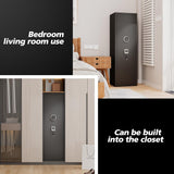 5-8 Biometric Gun Safe for Home, Large Capacity Rifle & Pistol Safe with Quick-Access Lock, Ammo Storage, No Assembly Required (52"H*12"W*11''D) Leariso