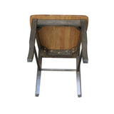 IC International Concepts International Concepts Set of 2 Madrid Ladderback Chairs, Hickory/Washed Coal IC International Concepts