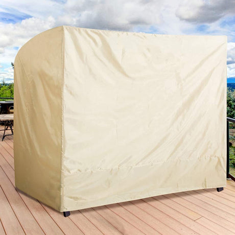 uHousDeco Outdoor 3 Triple Seater Hammock Patio Swing Chair Cover, Water-Resistant, All Weather Protection, Beige Color uHousDeco