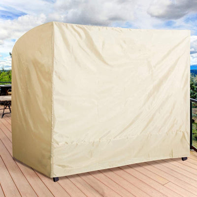uHousDeco Outdoor 3 Triple Seater Hammock Patio Swing Chair Cover, Water-Resistant, All Weather Protection, Beige Color