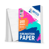 Bryco Goods Sublimation Paper 8.5 x 11 Inches - 200 Sheets - Compatible with Sublimation Printer and Inkjet Printer with Sublimation Ink - 120GSM – Made in the USA Bryco Goods