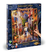 Noris Spiele MNZ-Romantische Schipper Paint Numbers – Romantic 609130788 Gasse, 40 x 50 cm Multicoloured, Colourful, 40x50 cm noris