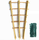SWANGSA 6 Pack Bamboo Trellis 24 Inches for Climbing Plants, Fan-Shaped Bamboo Plant Trellis Cucumber Tomato Trellis with 50pcs Twist Ties for Outdoor and Indoor Potted Plants SWANGSA