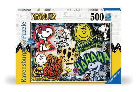 Ravensburger - Puzzle: Snoopy Grafiti, Peanuts, Puzzles for Adults and Children, Adult Puzzle, Puzzle 500 Pieces, Glue Puzzle to Frame, Puzzle 500 Pieces Adults, Adult Hobbies Ravensburger