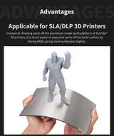 BIQU Resin Build Plate+Magnetic Sheet,202X128mm Resin Flexible Steel Plate Flex Bed for Anycubic Mono X,Anycubic Photon X,Smart kumitsu KL9 3D Printer(8x5inch),Sliver BIQU