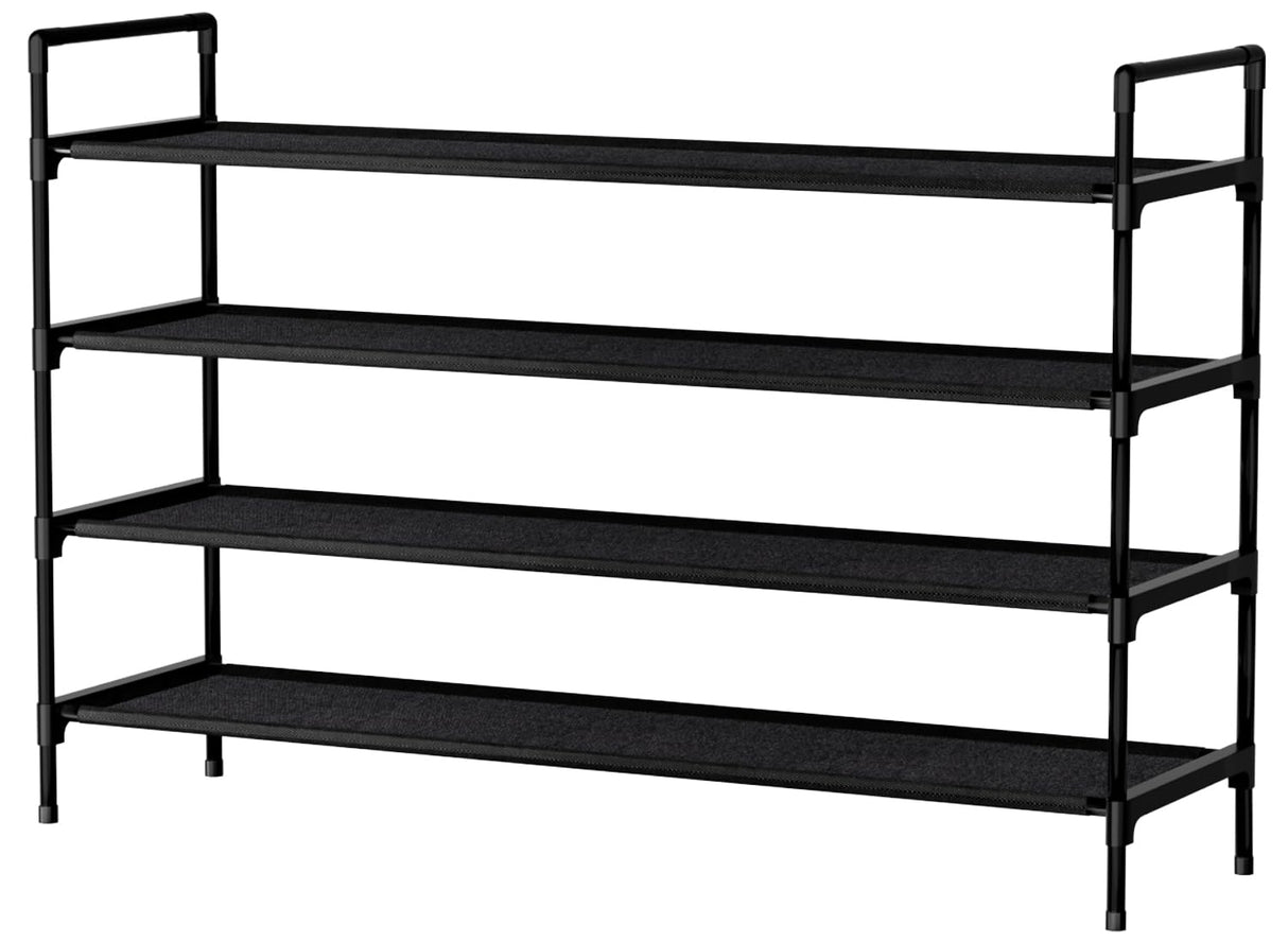 Nbwxcwbs Shoe Rack 4 Tier Shoe Organizer Shoe Storage Shoe Rack for Narrow Hallway Entryway Bedroom Easy Assembly (Black) Nbwxcwbs