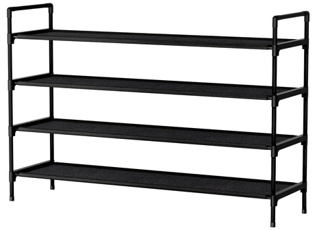 Nbwxcwbs Shoe Rack 4 Tier Shoe Organizer Shoe Storage Shoe Rack for Narrow Hallway Entryway Bedroom Easy Assembly (Black) Nbwxcwbs