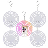 5pcs 4 Inch Sublimation Wind Spinner, Sublimation Blanks Spinners 3D Wind Spinners Aluminum Wind Spinners Hanging for Indoor Outdoor Garden Lawn Yard Decoration BOXOB