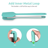 14in Extra Large Silicone Spatula: U-Taste 600ºF Heat Resistant Flexible Silicon Mixing Stirring Cooking Scraping Baking Bowl Scraper Seamless Spreader for Kitchen Nonstick Cookware (Aqua Sky) U-Taste
