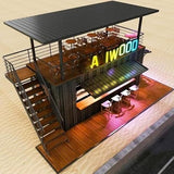 20/40ft Expandable Folding Container Cafe - Modern Mobile Prefab Restaurant with Large Glass Windows - Customizable Turn-Key Modular Pop-Up Bar for Malls, Office Buildings & Outdoor Events - Steel