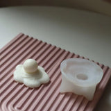 TOPYS Silicone Mold Candle Making Cute Abstract Melting Snowman Design Christmas Party Decoration Candle Form Epoxy Plaster Mould(2.6in) TOPYS