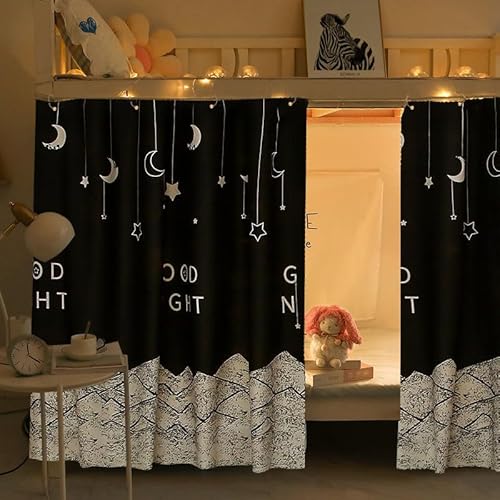 haozaikeji Dorm Bunk Bed Curtains Privacy Bed Drapes Bottom Bunk Bed Curtain Blackout Bed Canopy Dustproof Loft Bed Curtains Shading Bedding for Single Sleeper Dorm Bedroom haozaikeji