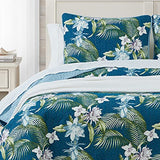 Tommy Bahama - King Quilt Set, Reversible Cotton Bedding with Matching Shams, Medium Weight, Oeko-Tex Certified (Southern Breeze Dark Blue) Tommy Bahama